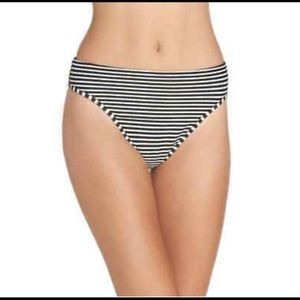 L*Space Black and White Striped Bikini Bottom